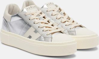 Hogan Crosswind metallic leather sneakers