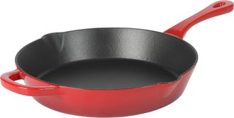 Crock-pot Artisan 12 Inch Enameled Cast Iron Round Skillet in Gradient Red