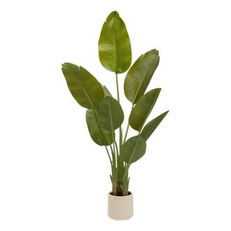 Atmosphera Bananero Artificial Lora H140 Cm Con Maceta Blanca - Atmosphera Cr&eacute;ateur DInt&eacute;rieur