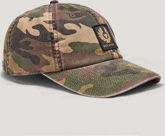 Belstaff Phoenix Camo Patch Cap Unisexs Cotton Twill Camo Green Size One Size