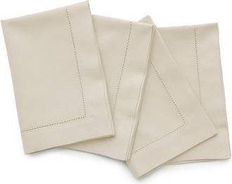 Solino Home Cotton Linen Hemstitch Dinner Napkins Set of 4, 20 x 20 Inch for Dining Table, Holiday and Everyday Table Decor at Nordstrom, Size Large
