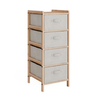 Vicco Mueble De Ba&ntilde;o Bruno, Beige, 34.5 X 86 Cm Con 4 Cajones De Tela