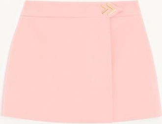 Valentino Mini Skirt in Wool Crepe Wo