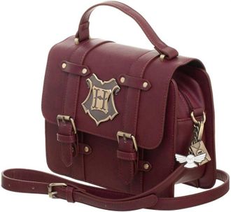 Bioworld Merch Womens Harry Potter Hogwarts Satchel Crossbody Handbag In Maroon