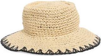 Vince Camuto Telescope Whipstitch Sun Hat in Natural at Nordstrom Rack