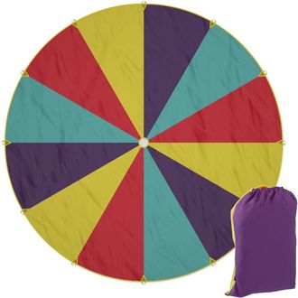 Relaxdays Relaxdays - Tela De Juegos Infantil, &Oslash; 6 M, Paraca&iacute;das Redondo Para Ni&ntilde;os, 12 Asas, Juguete Para Exterior, Multicolor