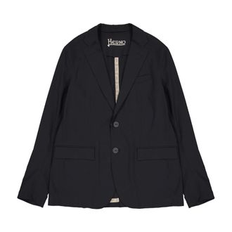 Herno Blazers, male, Black, Size: L Single-Breasted Blazer