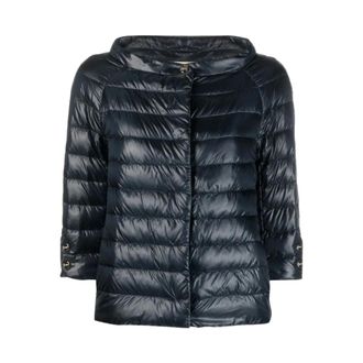 Herno Down Jackets, female, Blue, Size: 2XL Quilted Feather Down Jacket