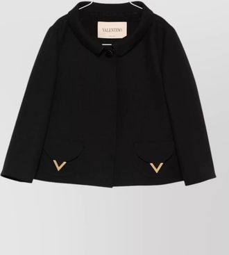 Valentino vlogo signature cropped wool silk jacket