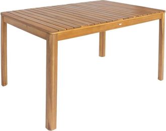 Sweeek Natural acacia garden table with rounded corners, 6-seater, 120 x 80 x 75 cm, Senora