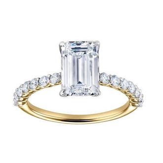 LuvMyJewelry Calista 14K Yellow Gold Emerald Lab Grown Diamond Engagement Ring - 2.41 Ct at Nordstrom, Size 7