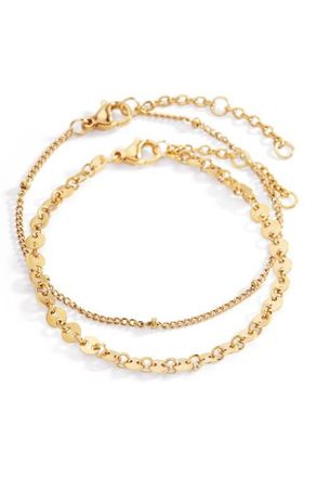 Mint & Lily Poppy Stacking Bracelet Set in Gold-Tone at Nordstrom, Size 8