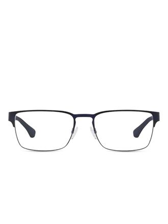 Emporio Armani rectangle glasses - men - Acetate/Metal - 55 - Blue