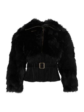 Elisabetta Franchi Faux Fur Cropped Jacket