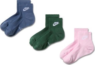 Nike Unisex Everyday Elevated Ankle Socks (3 Pairs) in Multicolor | IH8523-908
