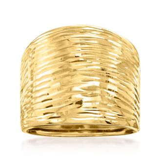 Ross-Simons Italian 14kt Yellow Gold Diamond-Cut Dome Ring