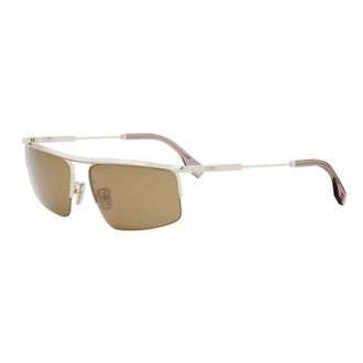 Fendi Rectangle Full Rim Sunglasses - Gold