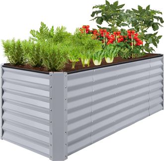 Best Choice Products 8x2x2ft Raised Metal Outdoor Garden Bed, Planter Box for Flowers, Vegetables, Herbs