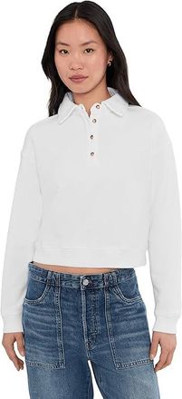 Mod-o-doc Long Sleeve Polo Sweatshirt Womens Sweatshirt White : LG (US 12-14), Cotton