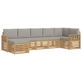 vidaXL Conjunto De Sof&aacute;s De Exterior 6 Pcs Blanco Y Gris Claro Vidaxl
