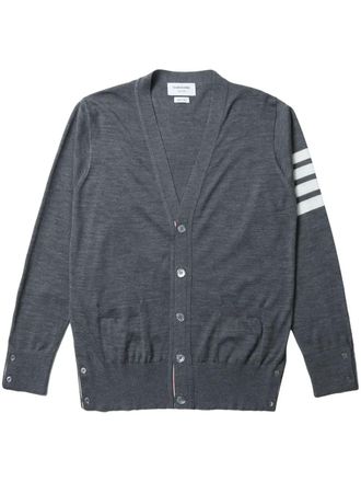 Thom Browne Wool Classic 4-Bar V-Neck Cardigan