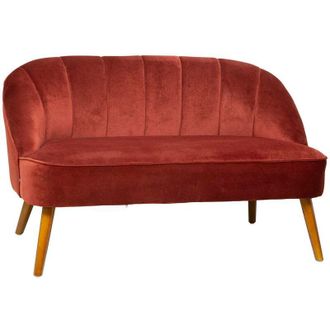 Atmosphera Atmosphera - Banco Naova 2 Plazas - Terciopelo - Rosa Terracota Cr&eacute;ateur DInt&eacute;rieur