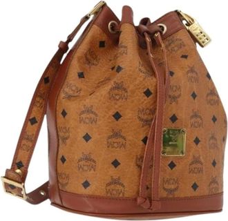 MCM Pre-owned Bucket Bags, female, Brown, Size: ONE SIZE Pre-owned Shoulder Bag
