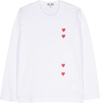 Comme Des Garçons heart-print cotton T-shirt - unisex - Cotton - L - White