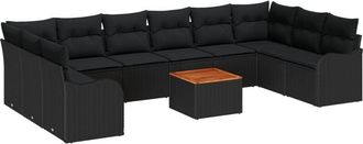 vidaXL Garden Sofa Set 10 pcs Black vidaXL