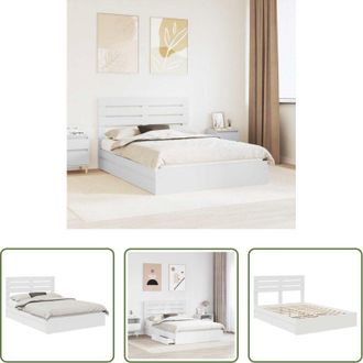 vidaXL Letto in legno - Letto con Contenitore Bianco 140 x 190 cm Legno multistrato