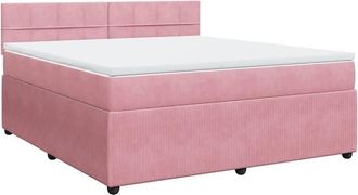 vidaXL Vidaxl - Cama Box Spring Con Colch&oacute;n Terciopelo Rosa 180x200 Cm
