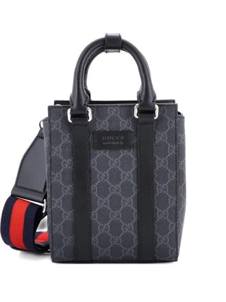 Gucci Convertible Web Open GG Coated Canvas Mini tote bag - Nero