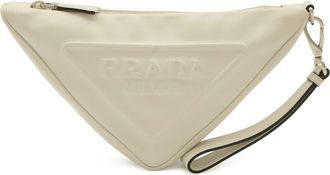 Prada Ivory Leather Clutch Bag Pouch (Pre-Owned)