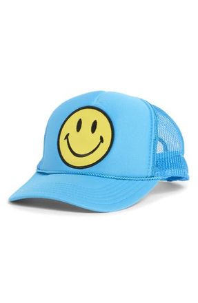 Aviator Nation Smiley Baseball Cap in Neon Blue at Nordstrom