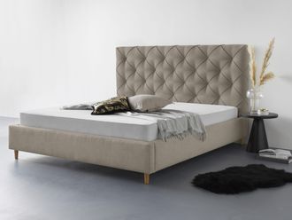 Leonique Polsterbett »Louanne« mit schöner Knopfheftung im Rückenteil, inkl. Bettkasten