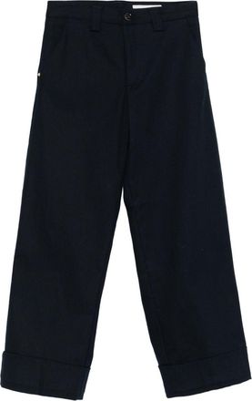 White Sand Cotton Flared Trousers