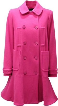 Armani Double-Breasted Jas - Dames - Mantel - Roze - XS - Wol - Jassen