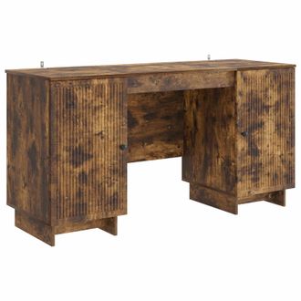 vidaXL Escritorio Roble Ahumado Madera De Ingenier&iacute;a Vidaxl