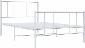 vidaXL Estructura cama sin colchón con estribo metal blanco 100x200 cm Vidaxl