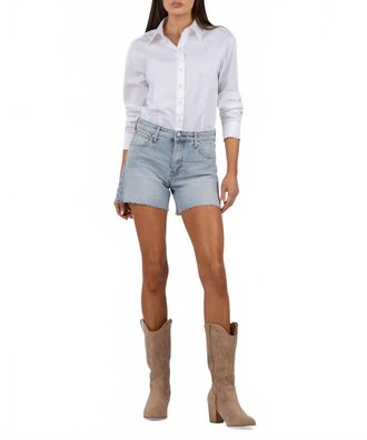 Kut from the Kloth Jenny High Rise Basic Raw Hem Short In Denim