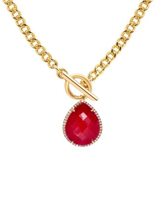 Liv Oliver 18K 24.75 Ct. Tw. Rubies Cz Drop Necklace