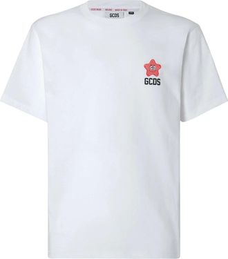 GCDS Gcds, Tops, Heren, Wit, S, Katoen, Spongebob Motief T-shirt