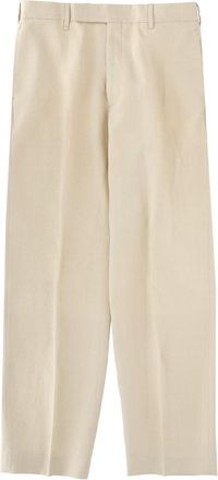 Paul Smith Light Beige Relaxed Fit Pleated Linen Pants