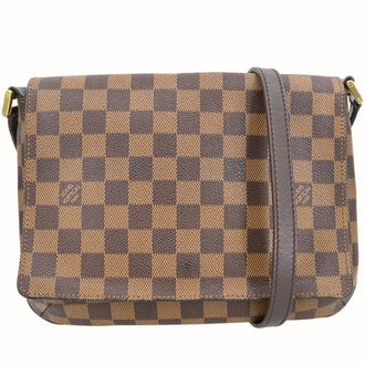 Louis Vuitton Musette Tango Damier Brown Canvas Handbag (Pre-Owned)