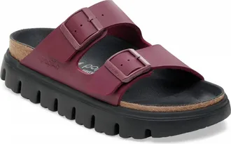 Birkenstock Womens Arizona Papillio Chunky Birko-Flor Sandal - Narrow Width In Zinfandel