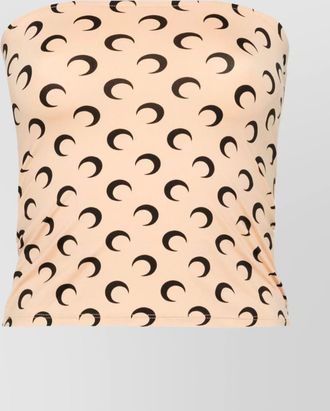 Marine Serre printed jersey strapless tube top
