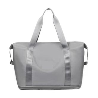 Generic Compatible For Extendable Large Capacity Storage Luggage Handbag Leisure Travel Duffle Bag Sports and Fitness(Grey)