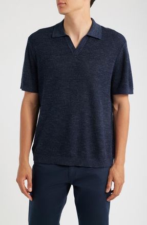 Theory Brenan Linen Blend Polo in New Baltic - 0W1 at Nordstrom, Size Xx-Large