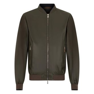 Moorer Modern Leather Bomber Jacket - male - Moorer - Leather Jackets - Brown - M - Jackets