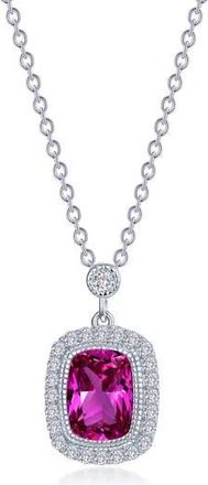 Lafonn Lab Grown Purple Sapphire & Simulated Diamond Halo Pendant Necklace in Amethyst at Nordstrom Rack